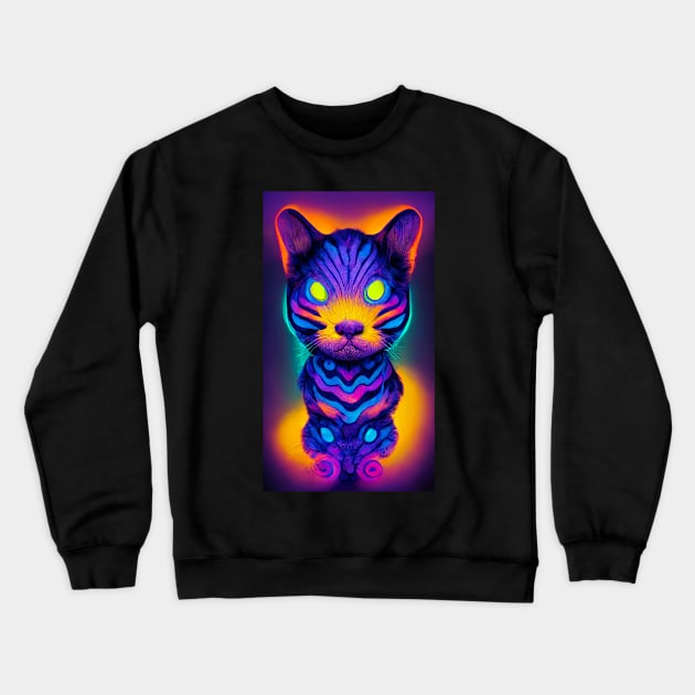 Another Psychedelic Cat Crewneck Sweatshirt by RichieDuprey